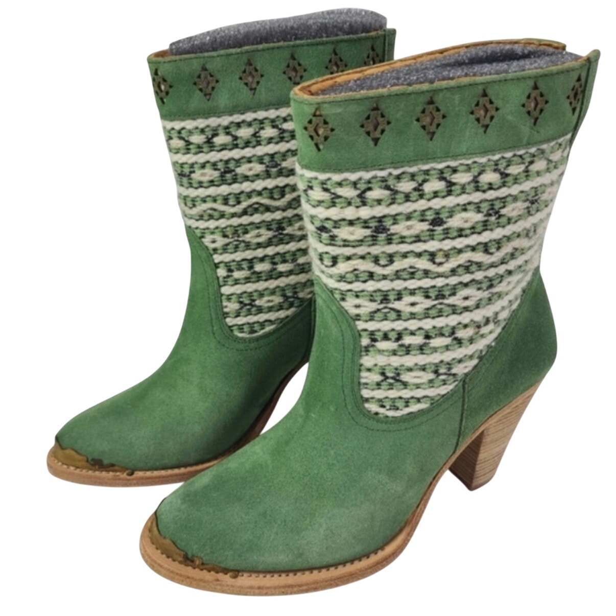 Cobra Society Canon High Heeled Bootie Green Women's Size 36 (Us 6) New In Box